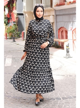 Black - Modest Dress - Bestenur