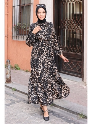 Black - Modest Dress - Bestenur