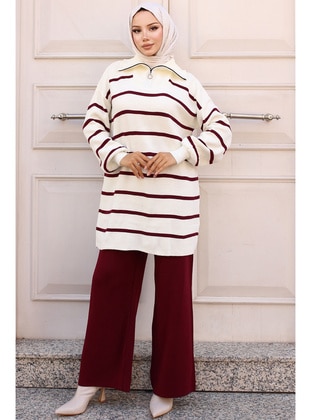 Burgundy - Knit Suits - Benguen