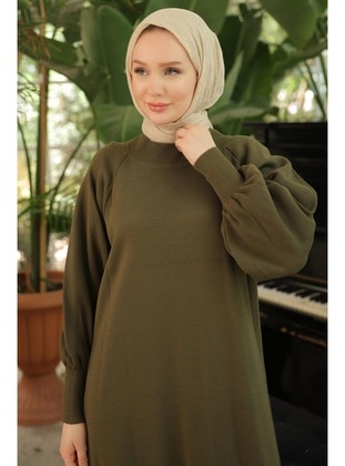 Khaki - Modest Dress - Hafsa Mina