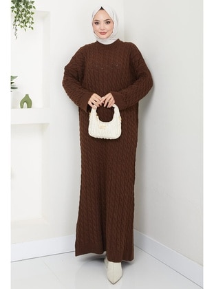 Brown - Modest Dress - Hafsa Mina