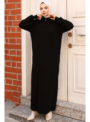 Black - Knit Dresses - Benguen