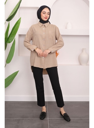 Beige - Blouses - İmaj Butik