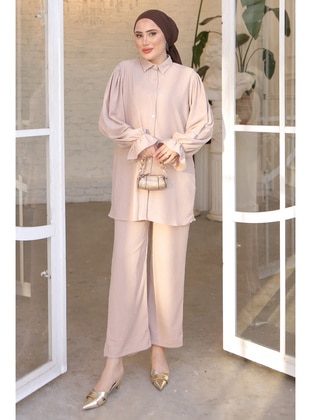 Beige - Suit - İmaj Butik