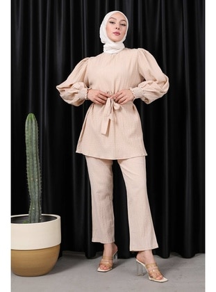 Beige - Unlined - Suit - İmaj Butik