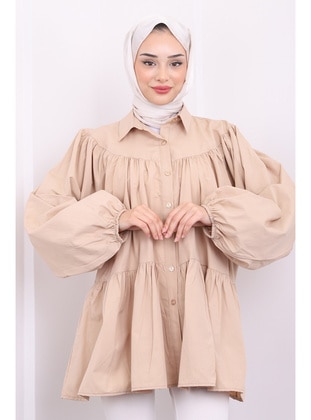 Beige - Blouses - İmaj Butik