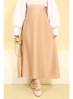 Beige - Unlined - Skirt - İmaj Butik