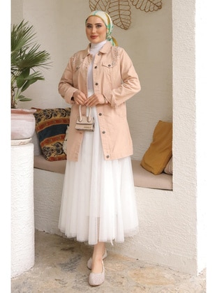 Beige - Unlined - Jacket - İmaj Butik