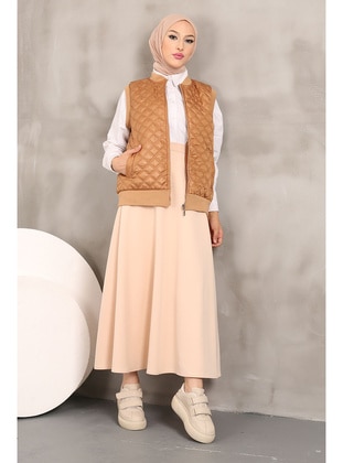 Camel - Fully Lined - Vest - İmaj Butik