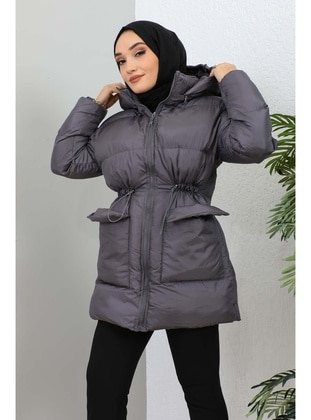 Smoke Color - Fully Lined - Puffer Jackets - İmaj Butik