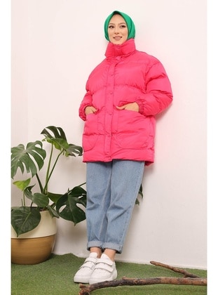 İmaj Butik Fuchsia Puffer Jackets