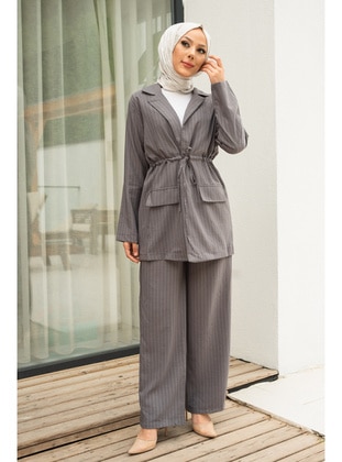 Grey - Unlined - Suit - İmaj Butik