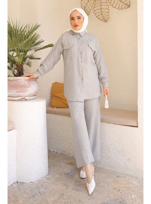 Grey - Unlined - Suit - İmaj Butik