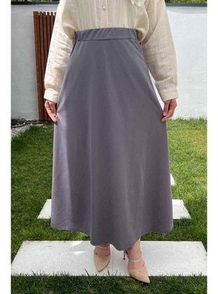 Grey - Unlined - Skirt - İmaj Butik