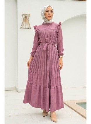 Dusty Rose - Unlined - Modest Dress - İmaj Butik