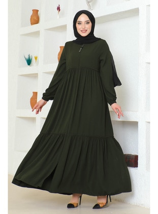 Khaki - Unlined - Abaya - İmaj Butik