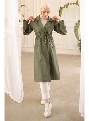 Khaki - Fully Lined - Trench Coat - İmaj Butik