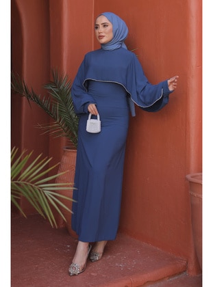 Indigo - Unlined - Modest Evening Dress - İmaj Butik