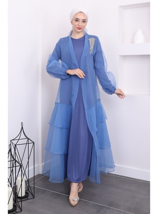 Indigo - Fully Lined - Modest Evening Dress - İmaj Butik