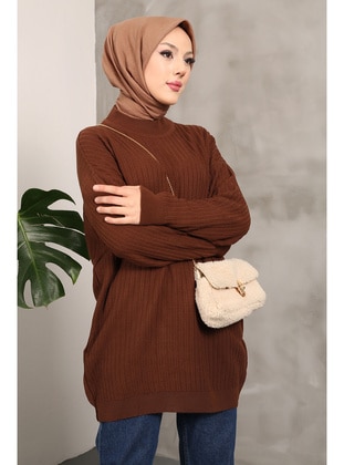 Brown - Knit Tunics - İmaj Butik