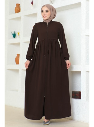 Brown - Unlined - Abaya - İmaj Butik