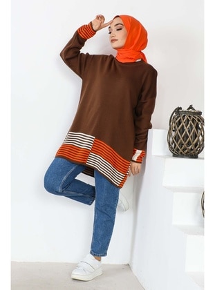 Brown - Knit Tunics - İmaj Butik