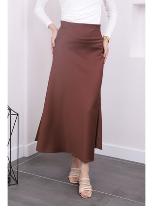 Brown - Unlined - Skirt - İmaj Butik