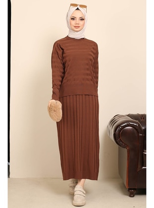 Milky Brown - Unlined - Suit - İmaj Butik