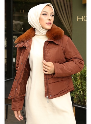 Brown - Unlined - Puffer Jackets - İmaj Butik