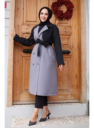 Grey - Trench Coat - Misskayle