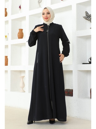 Black - Plus Size Abaya - İmaj Butik