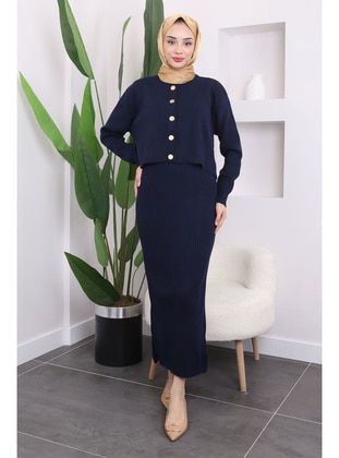 Navy Blue - Knit Dresses - İmaj Butik