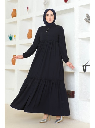 Navy Blue - Unlined - Abaya - İmaj Butik