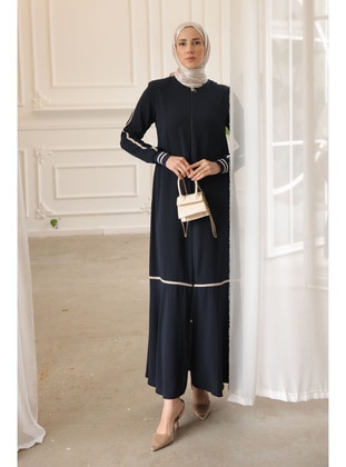 Navy Blue - Unlined - Abaya - İmaj Butik