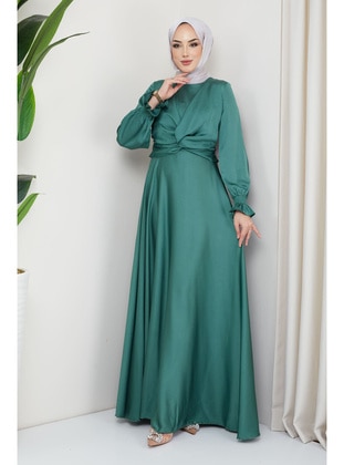 Mint Green - Unlined - Modest Evening Dress - İmaj Butik