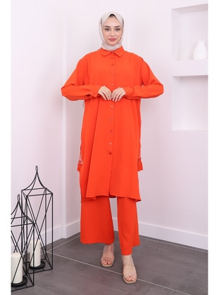 Orange - Unlined - Suit - İmaj Butik