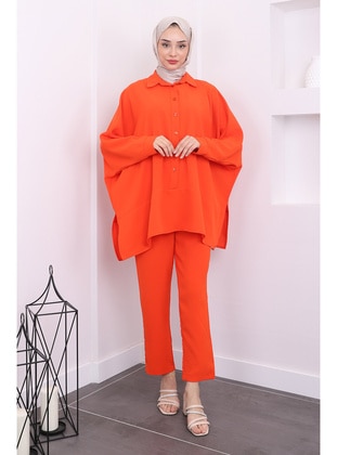 Orange - Unlined - Suit - İmaj Butik