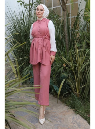 Pink - Unlined - Suit - İmaj Butik