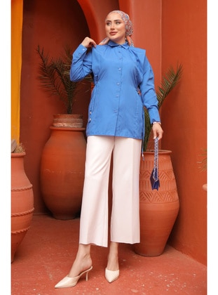 Saxe Blue - Blouses - İmaj Butik