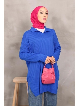 Saxe Blue - Knit Tunics - İmaj Butik