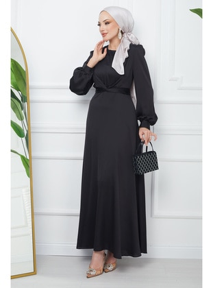 Black - Unlined - Modest Evening Dress - İmaj Butik