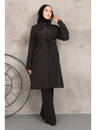 Black - Unlined - Trench Coat - İmaj Butik