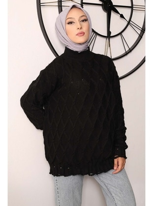 Black - Knit Sweaters - İmaj Butik