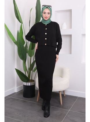 Black - Knit Dresses - İmaj Butik