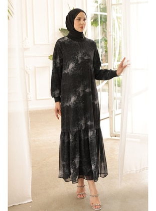 Black - Fully Lined - Modest Dress - İmaj Butik