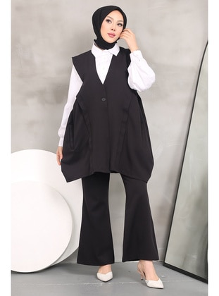 Black - Unlined - Suit - İmaj Butik