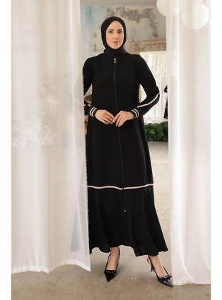 Black - Unlined - Abaya - İmaj Butik