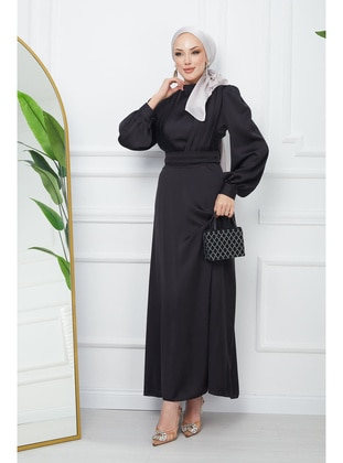 Black - Unlined - Modest Evening Dress - İmaj Butik