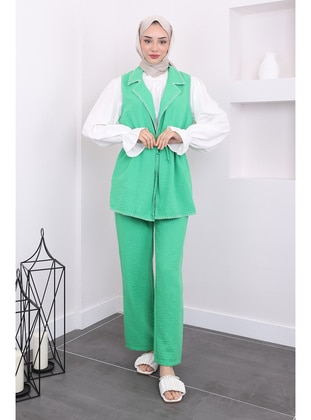 Green - Unlined - Suit - İmaj Butik