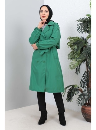 Green - Trench Coat - İmaj Butik